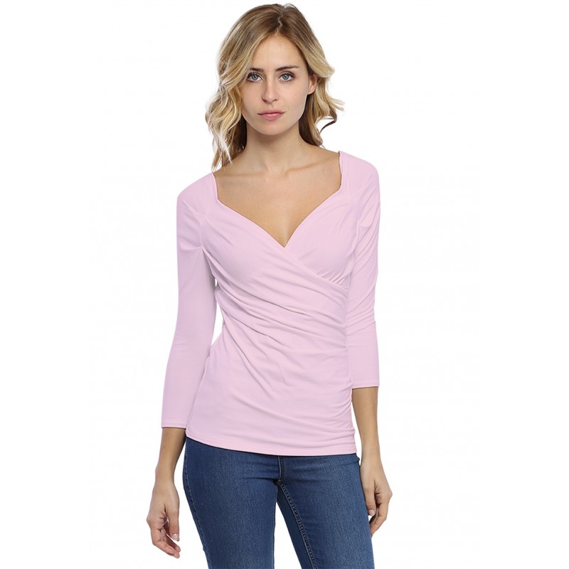 T-shirt cache-coeur manches 3-4 en modal GERRY02 T-shirt cache-coeur manches 3-4 en modal GERRY02