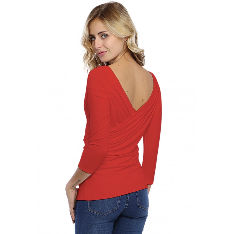 T-shirt cache-coeur manches 3-4 en modal GERRY02 T-shirt cache-coeur manches 3-4 en modal GERRY02