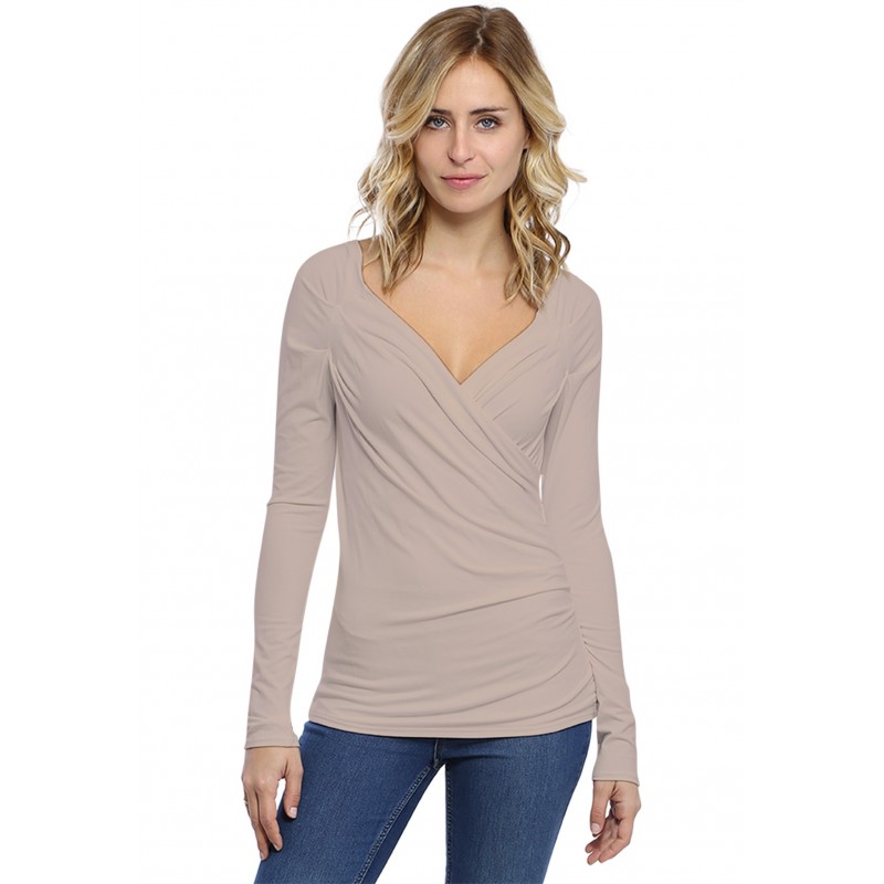 T-shirt cache coeur manches longues en modal GERRY03 T-shirt cache coeur manches longues en modal GERRY03