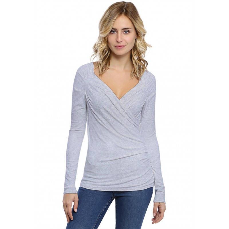 T-shirt cache coeur manches longues en modal GERRY03 T-shirt cache coeur manches longues en modal GERRY03