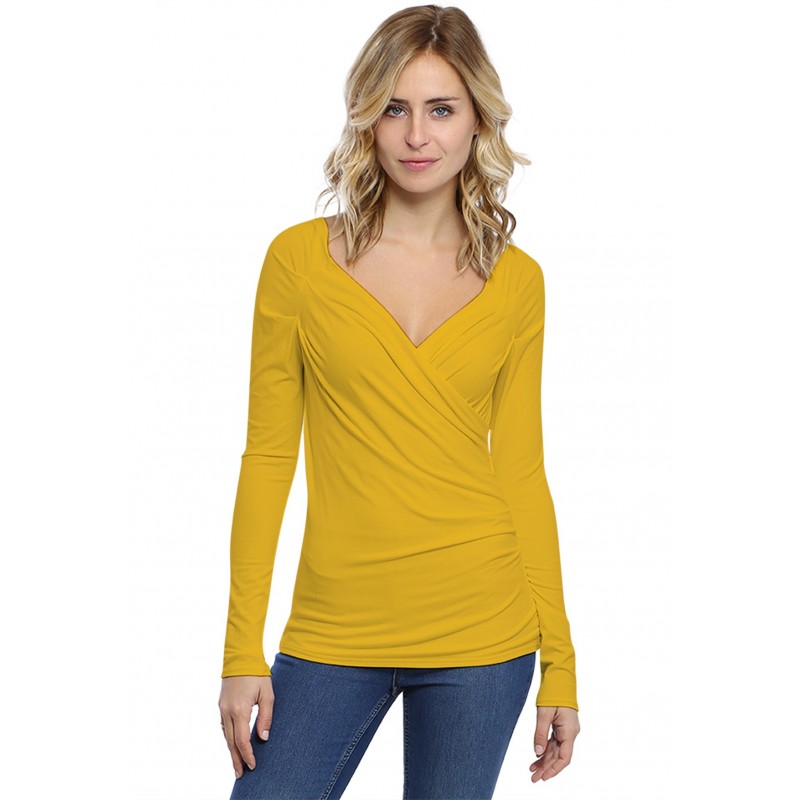 T-shirt cache coeur manches longues en modal GERRY03 T-shirt cache coeur manches longues en modal GERRY03