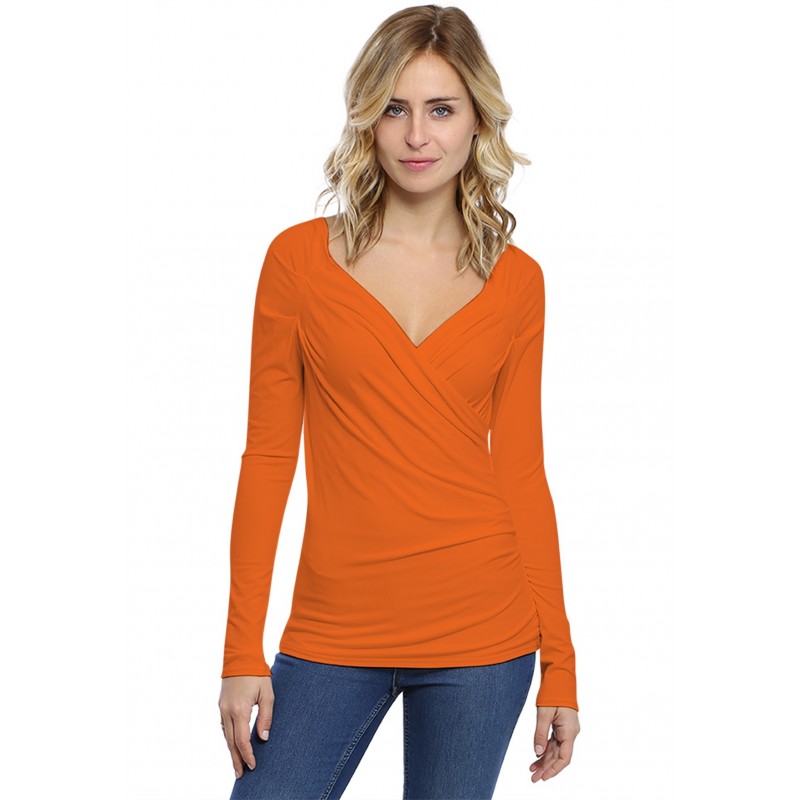 T-shirt cache coeur manches longues en modal GERRY03 T-shirt cache coeur manches longues en modal GERRY03