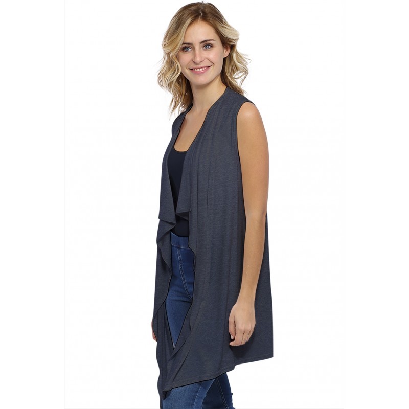Gilet long sans manche en modal TAYLOR Gilet long sans manche en modal TAYLOR