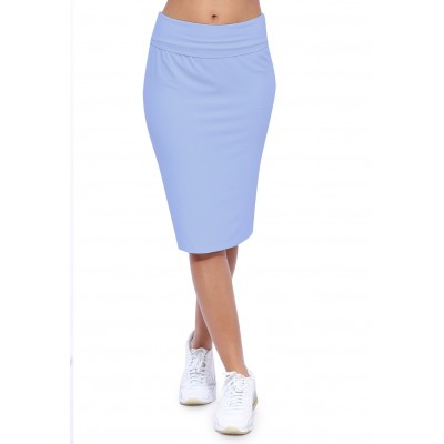 Jupe longueur genoux ceinture large élastique en modal AELIS02