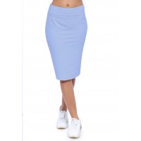 Jupe longueur genoux ceinture large élastique en modal AELIS02