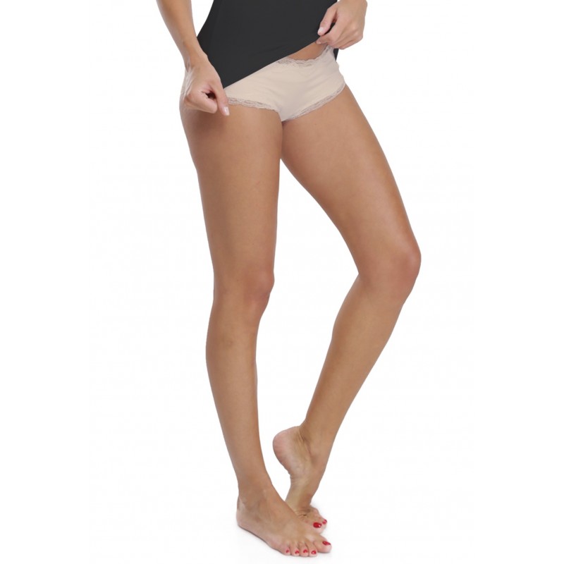 Shorty culotte finition dentelle en modal FUN Shorty culotte finition dentelle en modal FUN