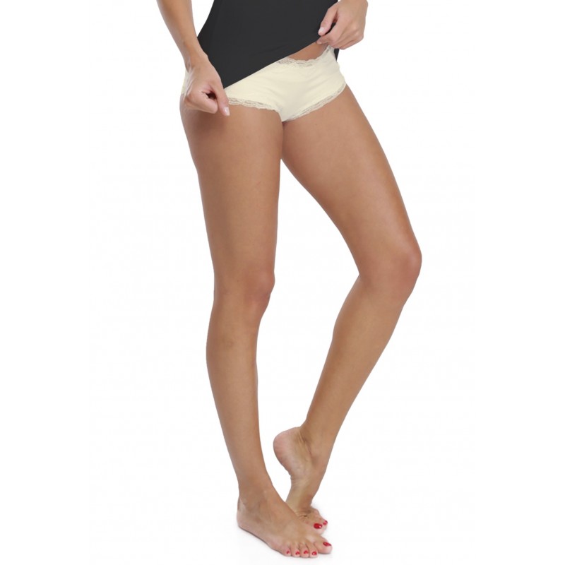 Shorty culotte finition dentelle en modal FUN Shorty culotte finition dentelle en modal FUN
