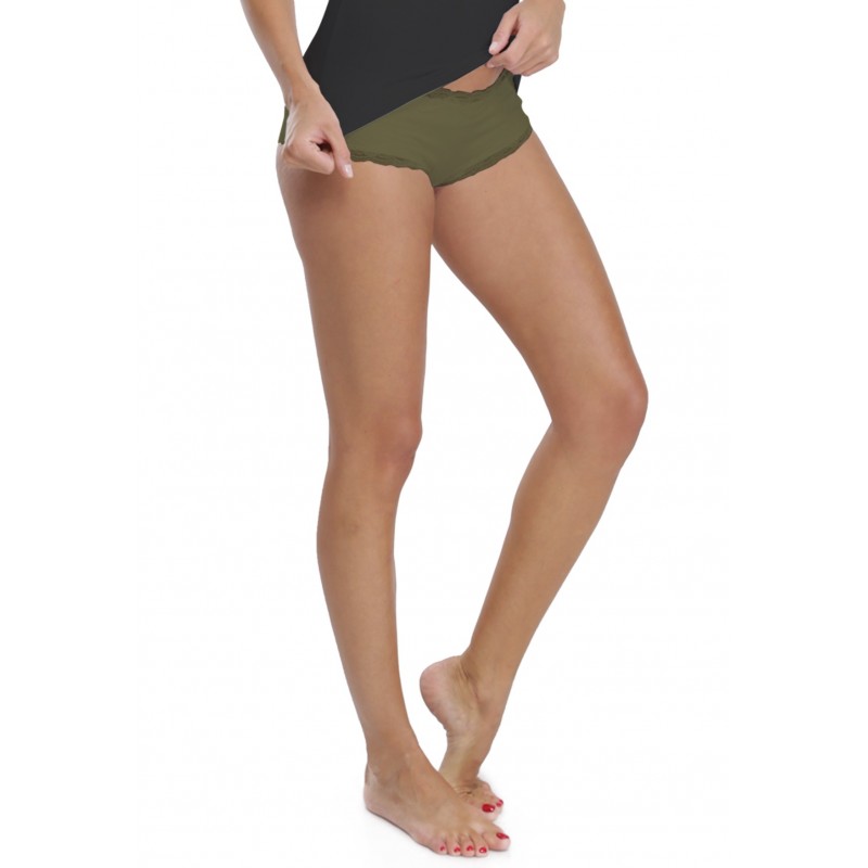 Shorty culotte finition dentelle en modal FUN Shorty culotte finition dentelle en modal FUN