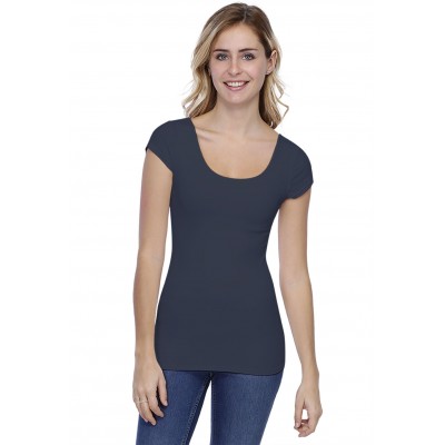 T-shirt col danseuse manches courtes capes en modal ROXANE02