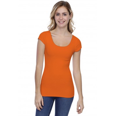 T-shirt col danseuse manches courtes capes en modal ROXANE02