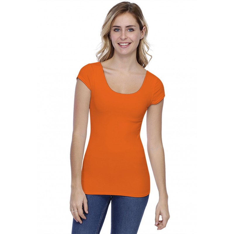 T-shirt col danseuse manches courtes capes en modal ROXANE02 T-shirt col danseuse manches courtes capes en modal ROXANE02