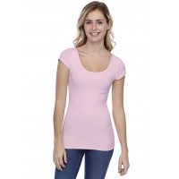 T-shirt col danseuse manches courtes capes en modal ROXANE02