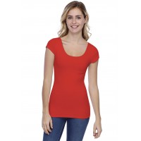 T-shirt col danseuse manches courtes capes en modal ROXANE02