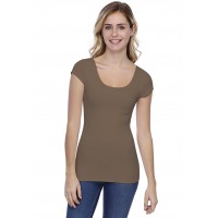 T-shirt col danseuse manches courtes capes en modal ROXANE02
