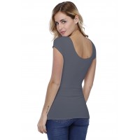 T-shirt col danseuse manches courtes capes en modal ROXANE02