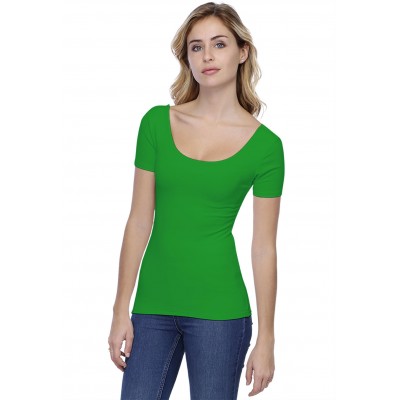 T-shirt col danseuse manches courtes en modal ROXANE03