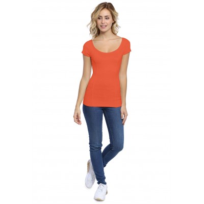 T-shirt avec surpiqures manches courtes en modal CATE02