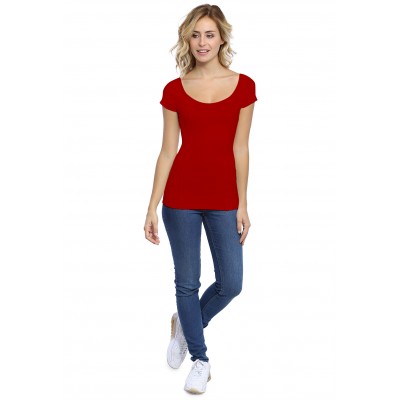 T-shirt avec surpiqures manches courtes en modal CATE02