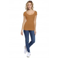 T-shirt avec surpiqures manches courtes en modal CATE02