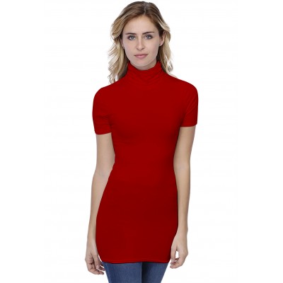 T-shirt long col roulé manches courtes en modal CINDY08