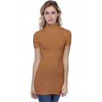 T-shirt long col roulé manches courtes en modal CINDY08