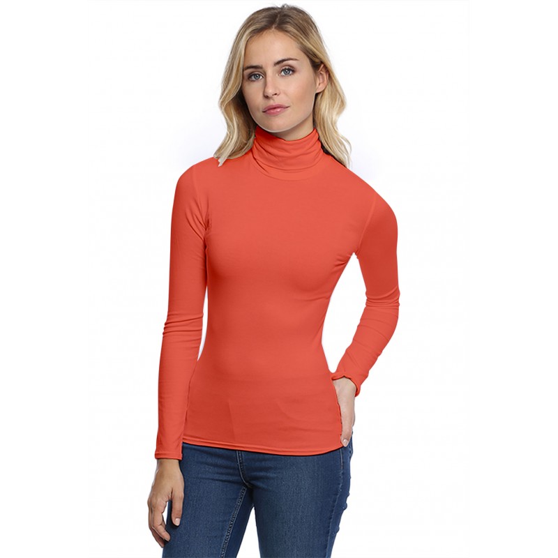 T-shirt col roulé manches longues en modal CINDY05 T-shirt col roulé manches longues en modal CINDY05