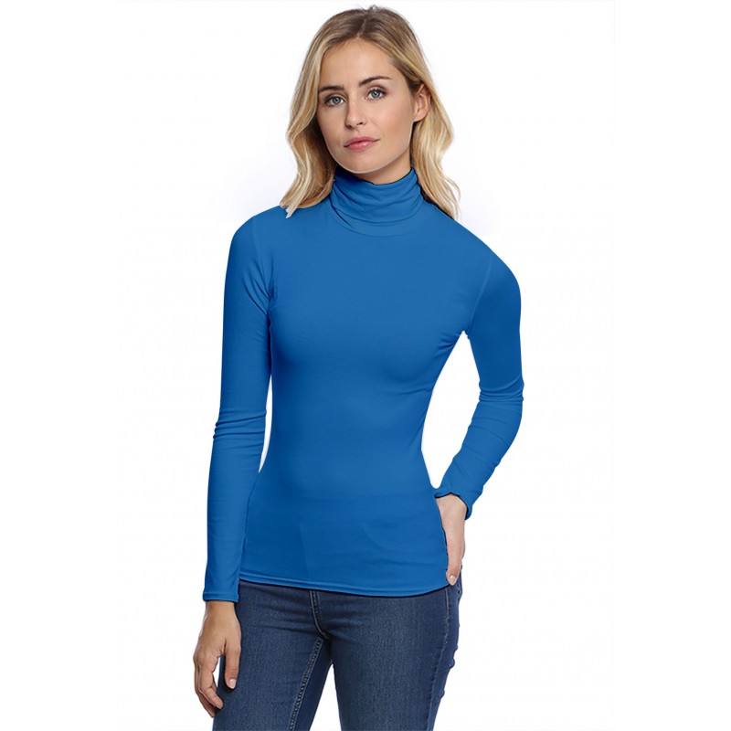 T-shirt col roulé manches longues en modal CINDY05 T-shirt col roulé manches longues en modal CINDY05