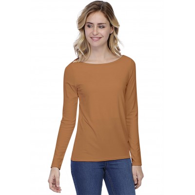 T-shirt coupe droite col bateau doublé devant en modal BINO05