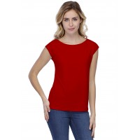 T-shirt coupe droite col bateau doublé devant manches capes en modal BINO02
