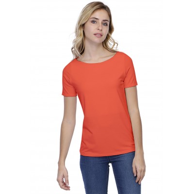 T-shirt coupe droite col bateau doublé devant en modal BINO03
