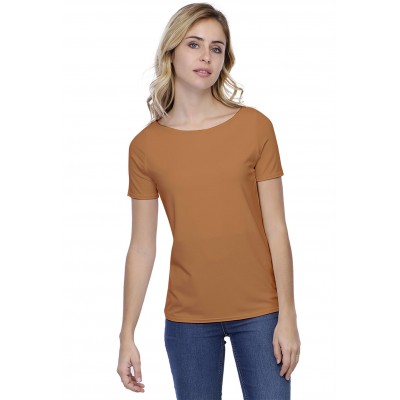 T-shirt coupe droite col bateau doublé devant en modal BINO03