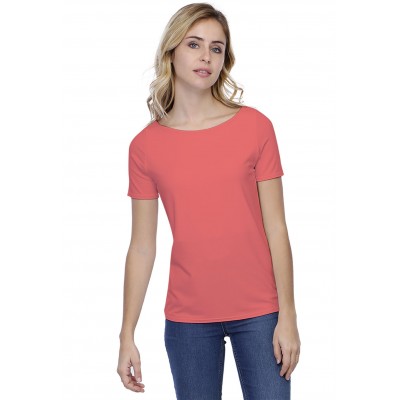 T-shirt coupe droite col bateau doublé devant en modal BINO03