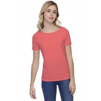 T-shirt coupe droite col bateau doublé devant en modal BINO03