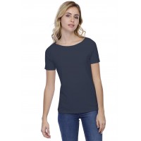 T-shirt coupe droite col bateau doublé devant en modal BINO03