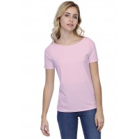 T-shirt coupe droite col bateau doublé devant en modal BINO03
