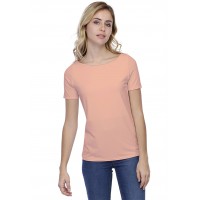 T-shirt coupe droite col bateau doublé devant en modal BINO03