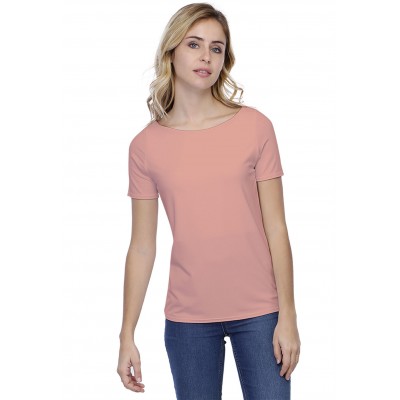 T-shirt coupe droite col bateau doublé devant en modal BINO03