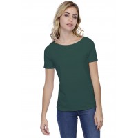 T-shirt coupe droite col bateau doublé devant en modal BINO03