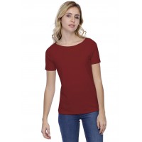 T-shirt coupe droite col bateau doublé devant en modal BINO03