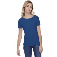T-shirt coupe droite col bateau doublé devant en modal BINO03