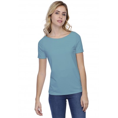 T-shirt coupe droite col bateau doublé devant en modal BINO03