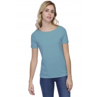 T-shirt coupe droite col bateau doublé devant en modal BINO03