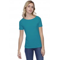 T-shirt coupe droite col bateau doublé devant en modal BINO03
