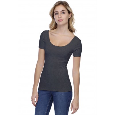 T-shirt col danseuse manches courtes en modal ROXANE03