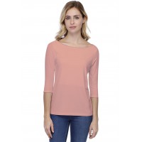T-shirt coupe droite col bateau doublé devant en modal BINO03