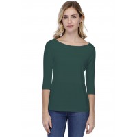 T-shirt coupe droite col bateau doublé devant en modal BINO03