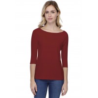 T-shirt coupe droite col bateau doublé devant en modal BINO03