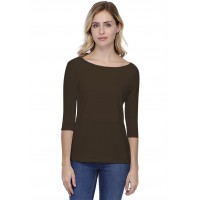 T-shirt coupe droite col bateau doublé devant en modal BINO03