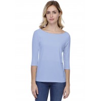 T-shirt coupe droite col bateau doublé devant en modal BINO03