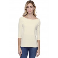 T-shirt coupe droite col bateau doublé devant en modal BINO03